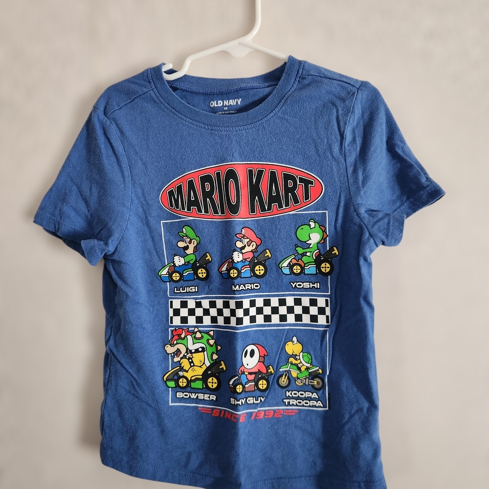 Old Navy Blue Mario Kart Graphic Tee 5T